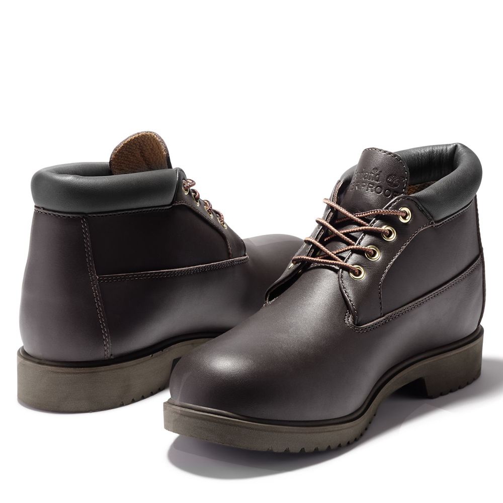 Botas de Seguridad Timberland Hombre Waterproof Marrones Oscuro - Chile YXM-547126